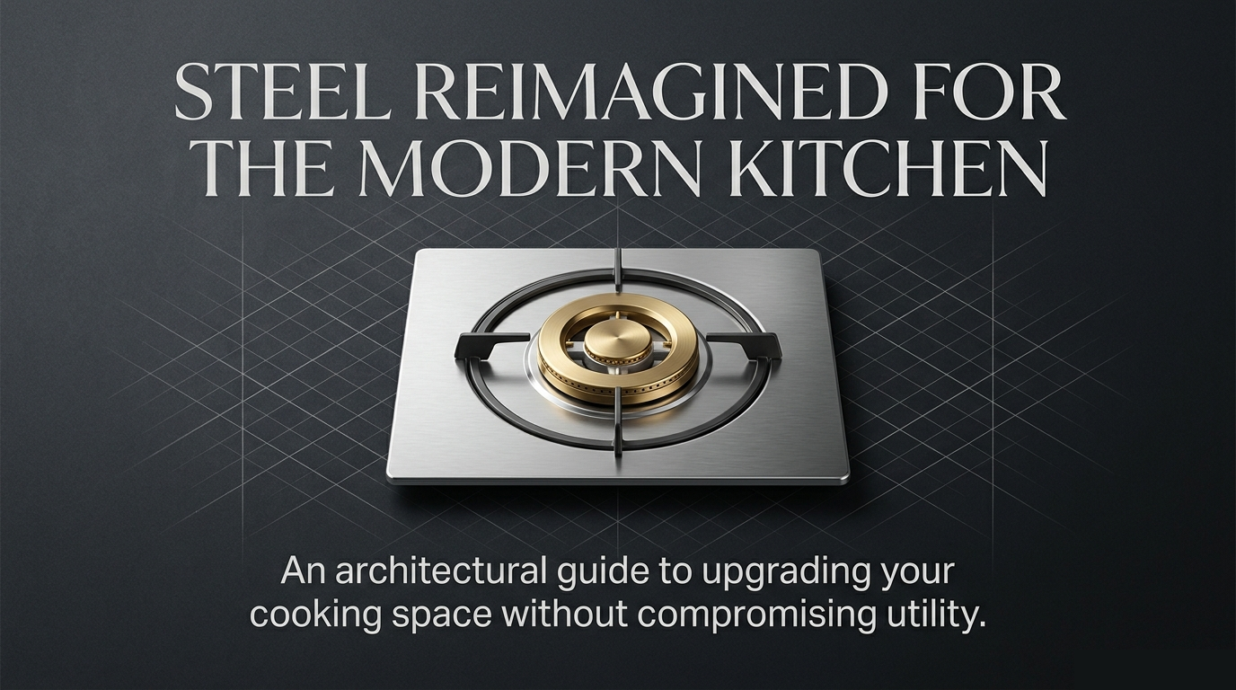 "Steel reimagined for the modern kitchen: An architectural guide to upgrading cooking spaces by Houme India."