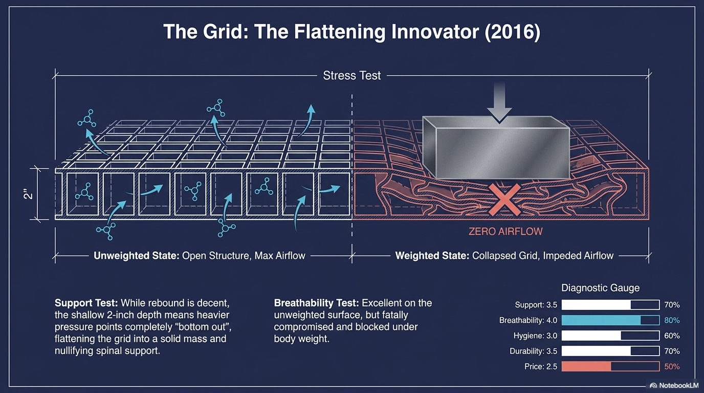 Grid mattress flattening innovator 2016 model vs unweighted airflow state