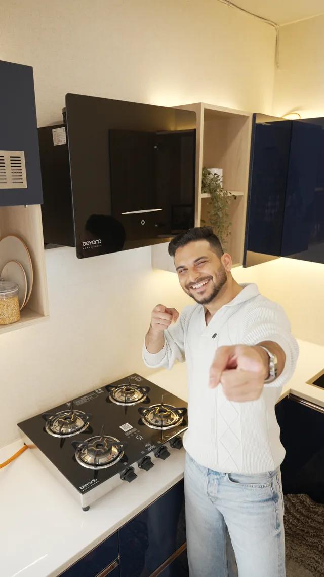 Sourabh Jain in a kitchen with home appliances