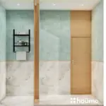 Mint green and white walls — bathroom design, view 2