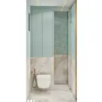 Mint green and white walls — bathroom design, view 4