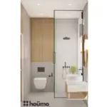 Grey tones and a glass shower screen — bathroom design, view 4
