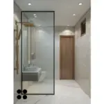 Wood-look accents and a glass partition — bathroom design, view 2