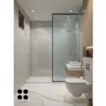 Wood-look accents and a glass partition — bathroom design, view 3