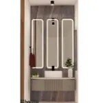 Grey textured walls and niches — bathroom design, view 5