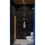 Blue arch and patterned accents — bathroom design, view 2