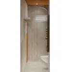 White walls and a tall oval mirror — bathroom design, view 2