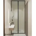 Light neutrals and a framed shower — bathroom design, view 2