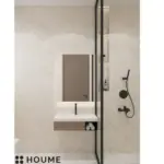 Light neutrals and a framed shower — bathroom design, view 3