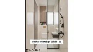 Light neutrals and a framed shower — bathroom design, view 1