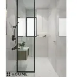 Grey tones and a glass shower screen — bathroom design, view 2