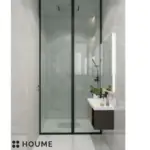 Grey tones and a glass shower screen — bathroom design, view 3