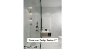 Grey tones and a glass shower screen — bathroom design, view 1