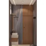 Grey walls with warm accents — bathroom design, view 3