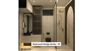 Warm neutrals with dark accents — bathroom design, view 1