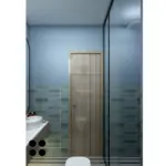 Blue-grey textured walls — bathroom design, view 3
