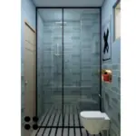 Blue-grey textured walls — bathroom design, view 4