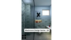 Blue-grey textured walls — bathroom design, view 1