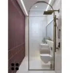 White and soft rose accents — bathroom design, view 2
