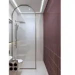White and soft rose accents — bathroom design, view 3