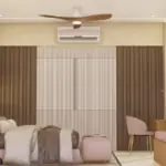 Wood-look slats and a mauve headboard — bedroom design, view 4