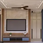 Blue wardrobe and a soft headboard — bedroom design, view 5