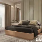 Sage green headboard wall — bedroom design, view 2