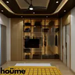 Dark wood-look ceiling and light walls — bedroom design, view 4