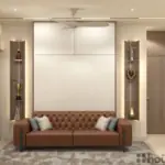 Teal headboard wall and light storage — bedroom design, view 2