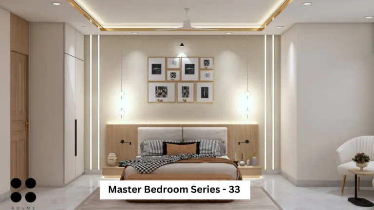 Warm wood tones and a picture wall — bedroom design, view 1
