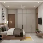 Cream vertical wall panels — bedroom design, view 4