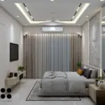 Grey veined statement wall — bedroom design, view 3