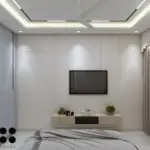 Grey veined statement wall — bedroom design, view 4