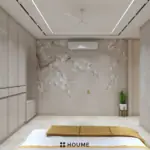 Grey and white headboard wall — bedroom design, view 4