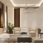 Brown wood-look wall and mirror accents — bedroom design, view 3