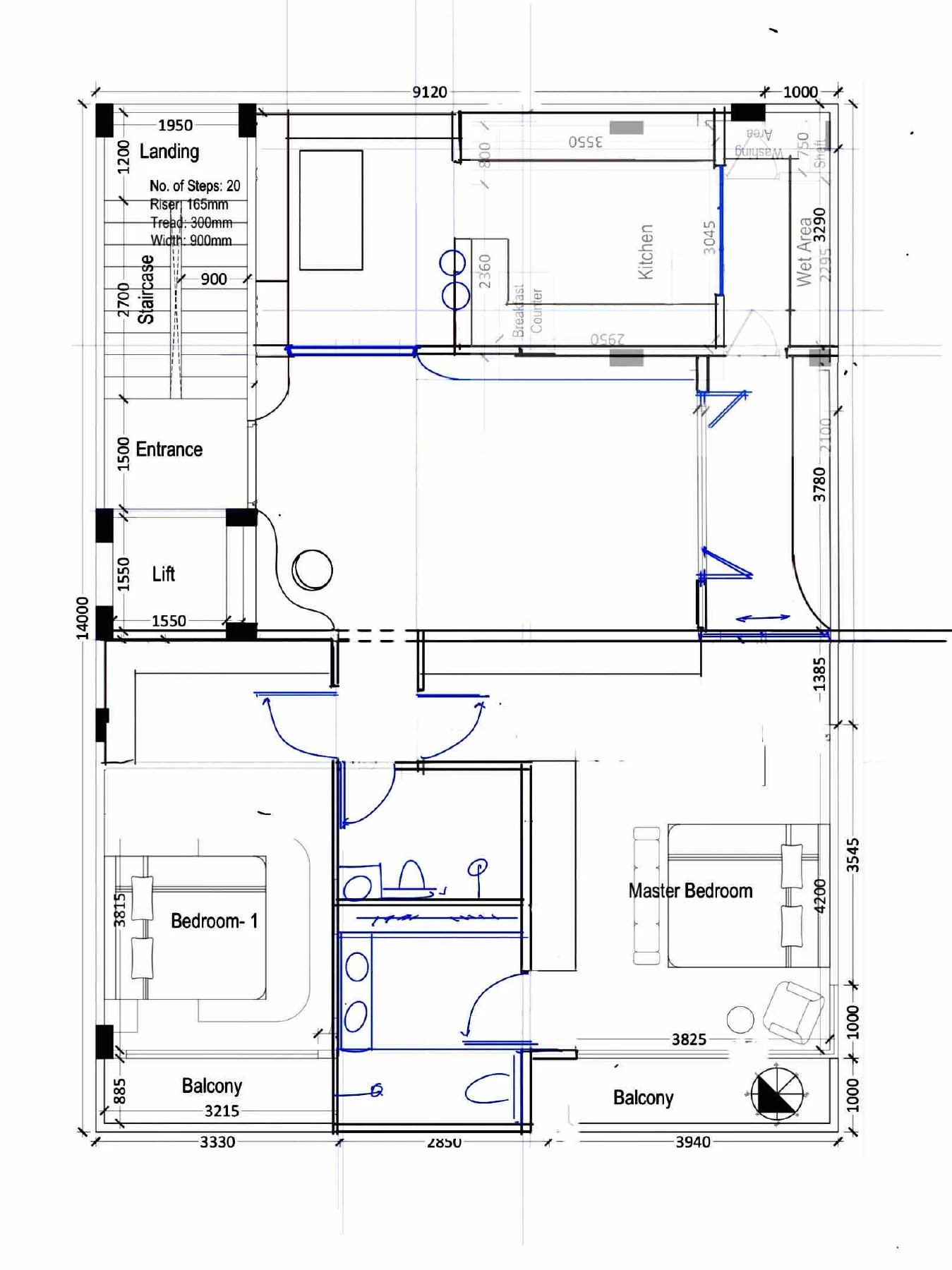 Consultation layout sketch for a home in Ghaziabad