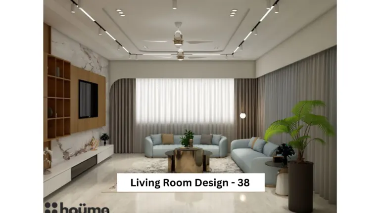 Grey fluted wall and warm storage — living room design, view 1