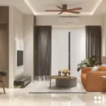 Terracotta seating and a circular feature — living room design, view 5