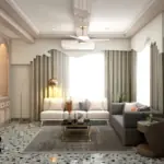 Neutral living and dining space — living room design, view 2