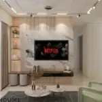 Light walls and mint chairs — living room design, view 2