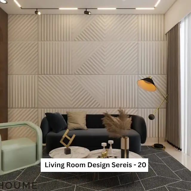 Light walls and mint chairs — living room design, view 1