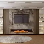 Grey and white decorative panels — living room design, view 3