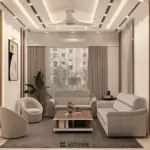 Light palette and a television wall — living room design, view 2