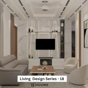 Light palette and a television wall — living room design, view 1