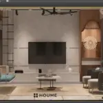 Cream room with green arches — living room design, view 4