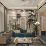 Cream television wall — living room design, view 3