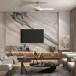 Grey and cream palette — living room design, view 2