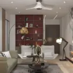 Grey and cream palette — living room design, view 3