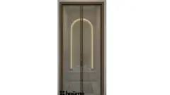 Compact arched niche with an illuminated Om symbol — view 2