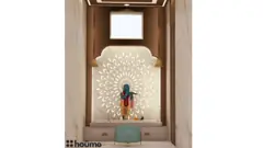 White carved backdrop within a wood-toned frame — view 2